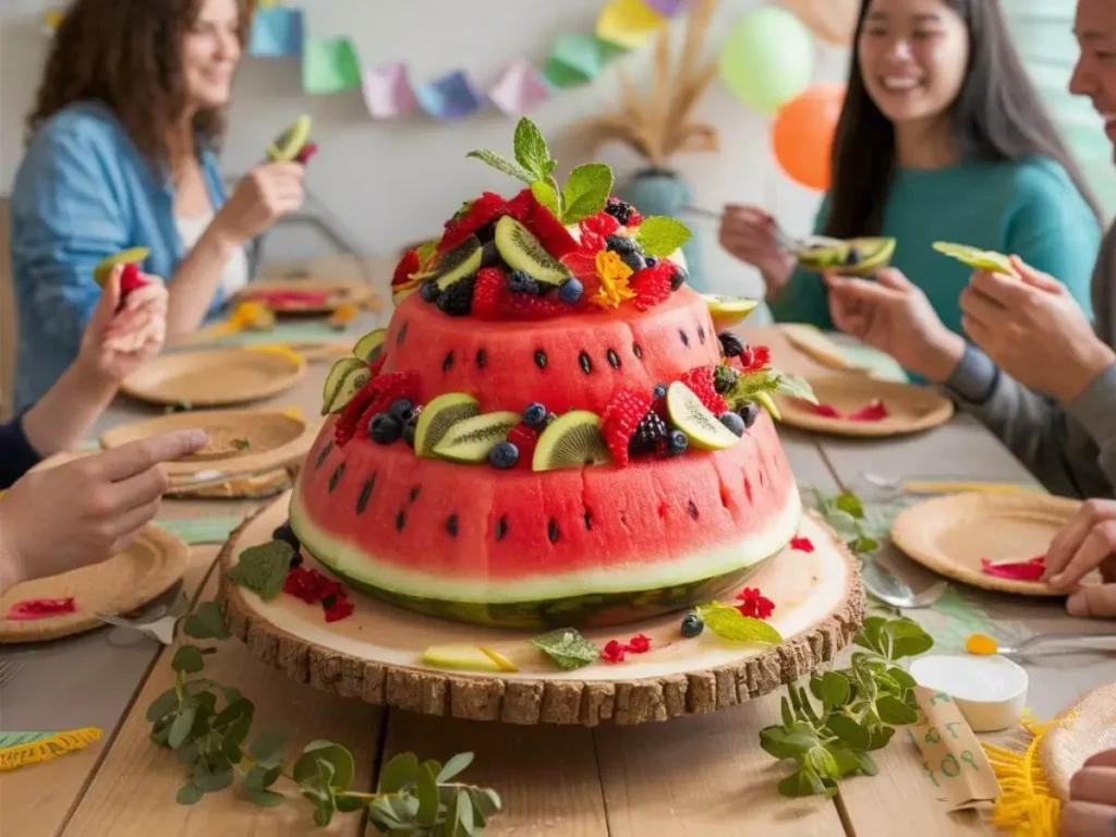 Eco-Friendly watermelon Birthday Cake