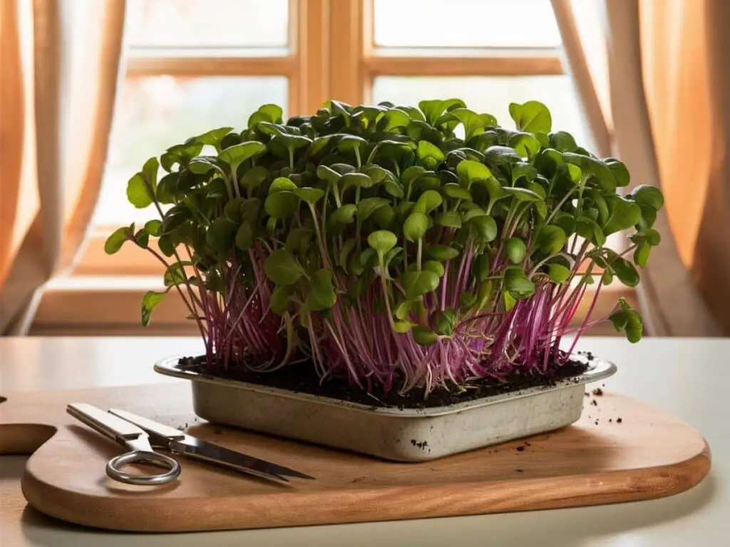 Radish microgreens at indoor