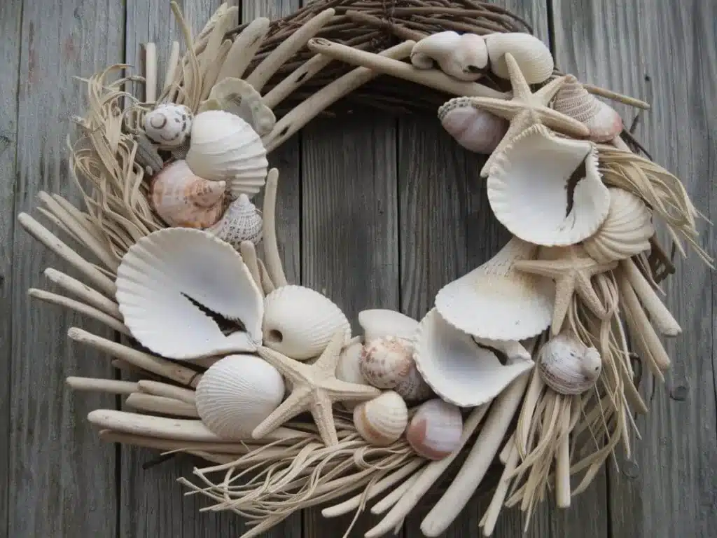 Driftwood & Seashell Coastal Charm Wreath