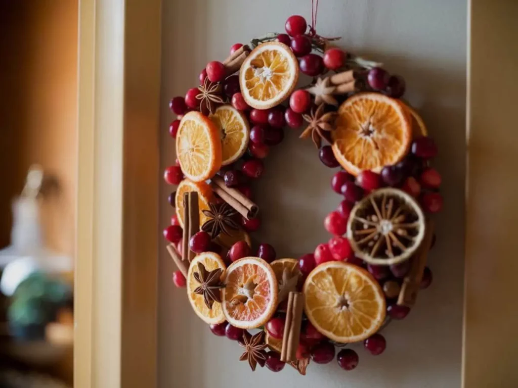 Eco friendly dried orange slices wreath