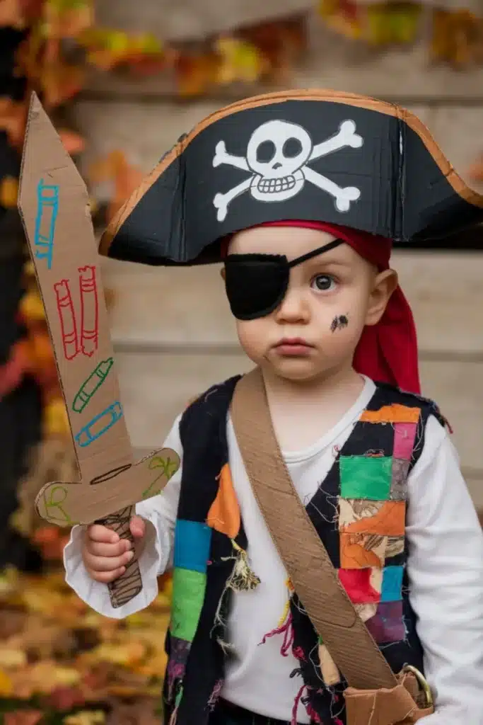 Pirate theme eco friendly halloween costume for child