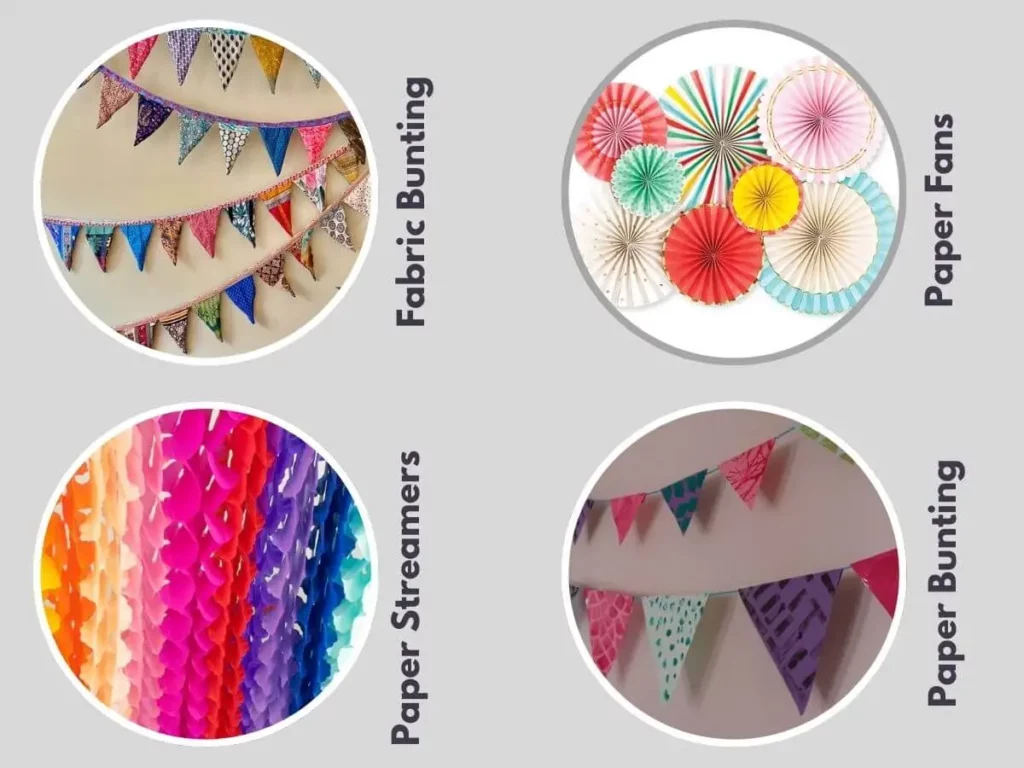 Reusable Bunting, Paper Fans, and Streamers