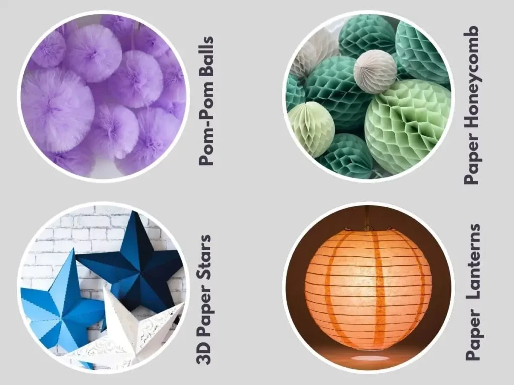 Reusable Pom-Pom Balls and Paper Honeycomb