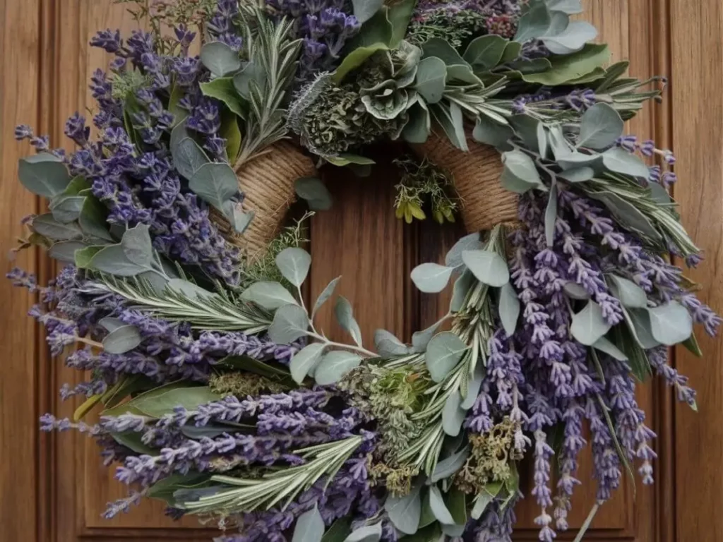 Sustainable wreath using Dried flowers & herbs