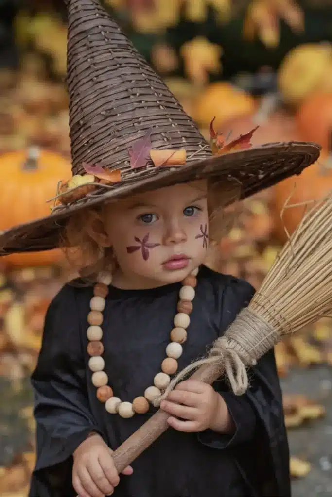 Witch theme sustainable halloween costume for kid