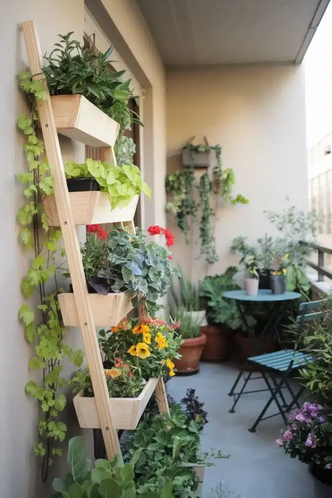 Ladder planter balcony vertical garden