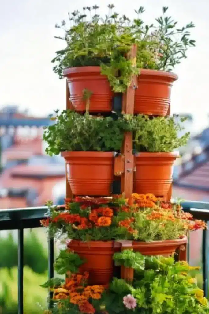 Stackable Planters balcony vertical garden